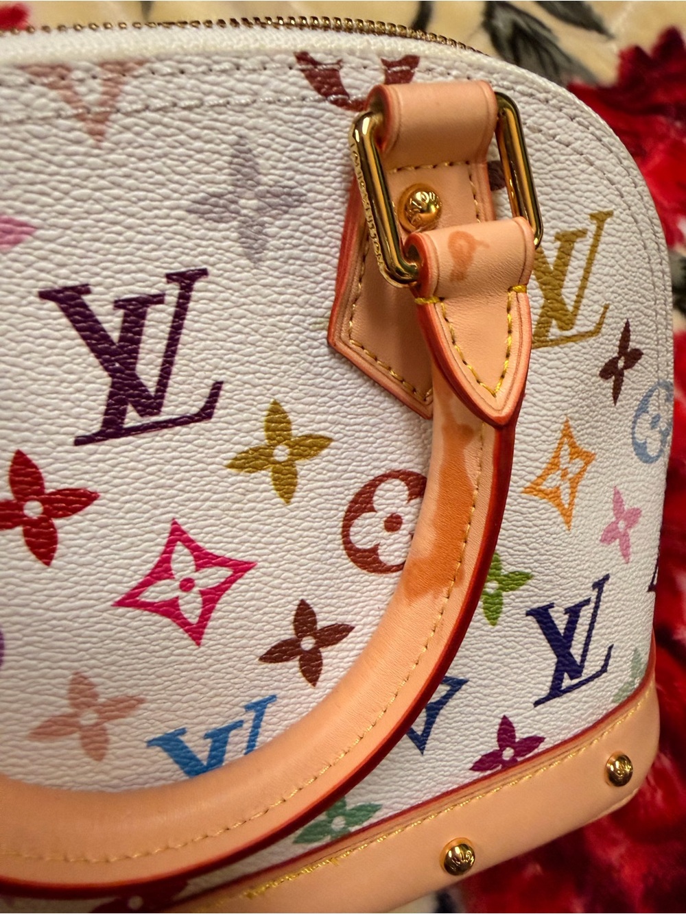 Louis Vuitton White Multicolor Monogram Mini Alma Satchel - Picture 2 of 6